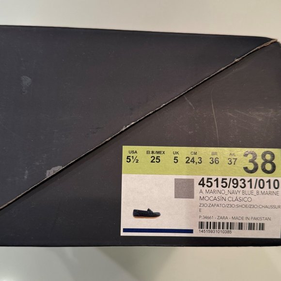 Zara - Boys Shoes - Mocasin Classico Navy Blue NEW with TAGS / BOX - Picture 2 of 7